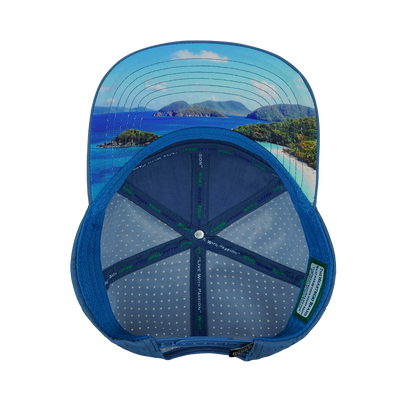 Beach - 7 Panel - Cork - Blue / White - Laser Mesh (Unisex)