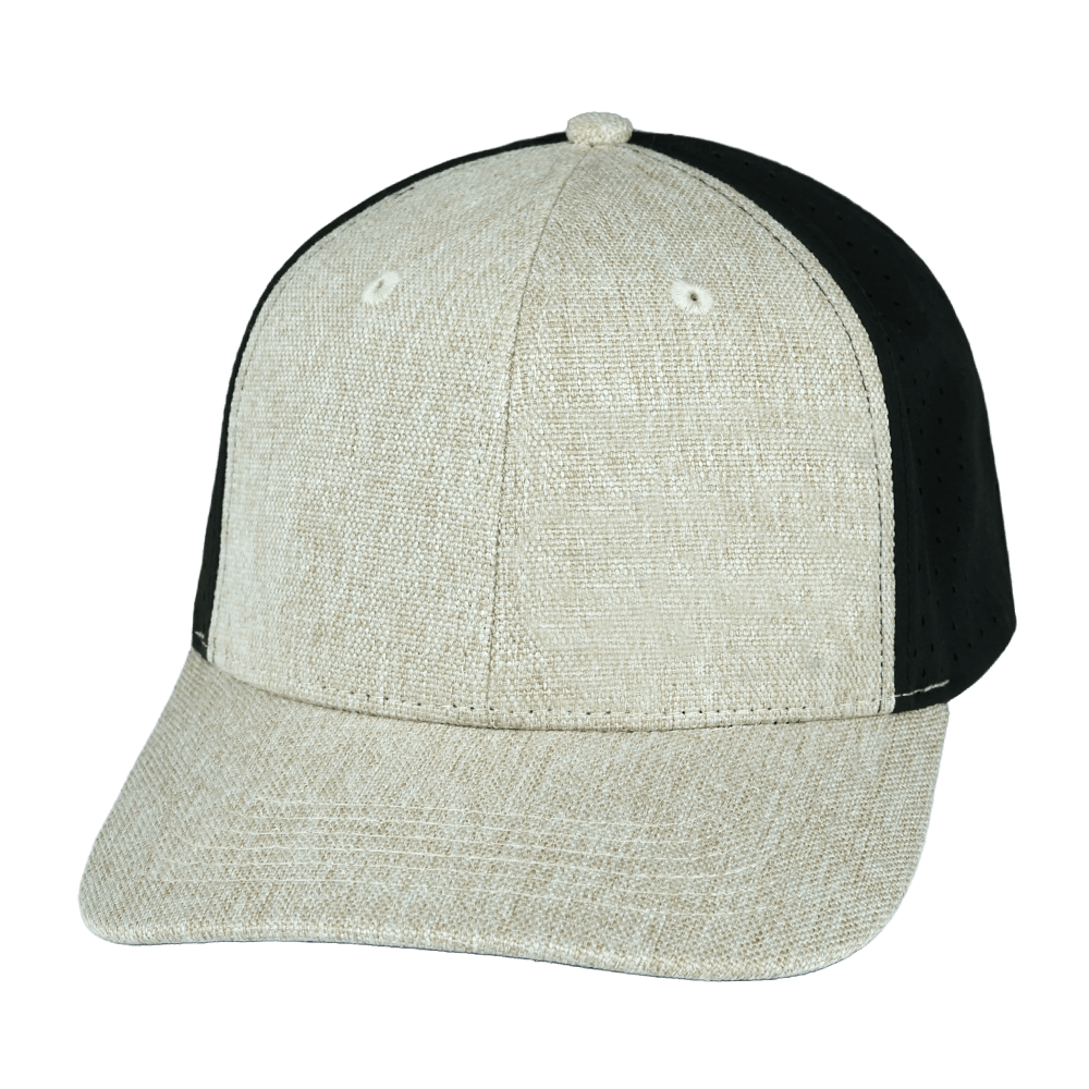 Blank - 6 Panel - Cream Hemp / Black (Unisex)