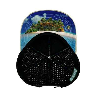 Beach - 6 Panel - Cream Hemp / Black - Laser Mesh (Unisex)