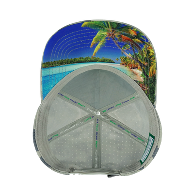 Beach - 5 Panel - Structured - Soft Gray Camo - Laser Mesh (Unisex)