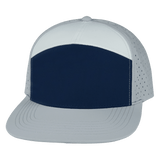 Blank - 7 Panel - Gray / Navy / White (Unisex) - Laser Mesh