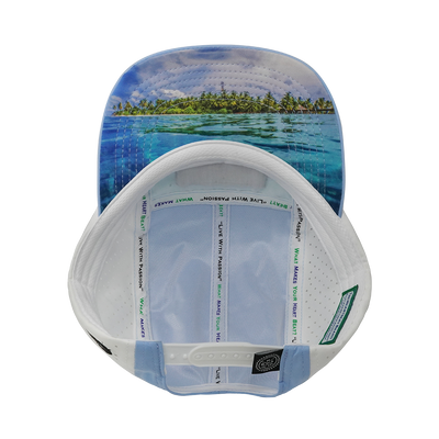Beach - 5 Panel - Sporty - Unstructured - Baby Blue / Mint / White - Laser Mesh (Unisex)