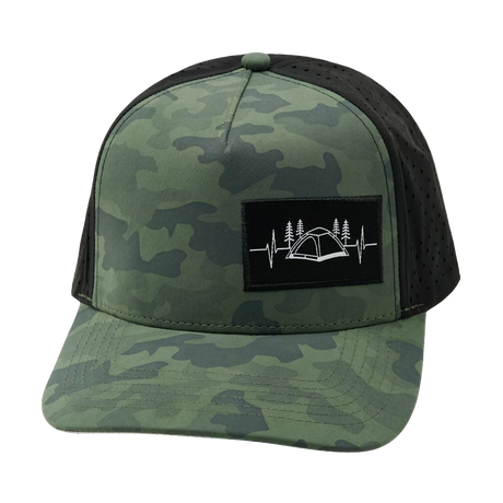 Camping - 5 Panel - Structured - Teal Camo / Black (Unisex)