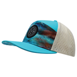 **YOUTH** THB  - 7 Panel - Desert Sky - Neon Green Blue / Cream - Laser Mesh (Unisex)