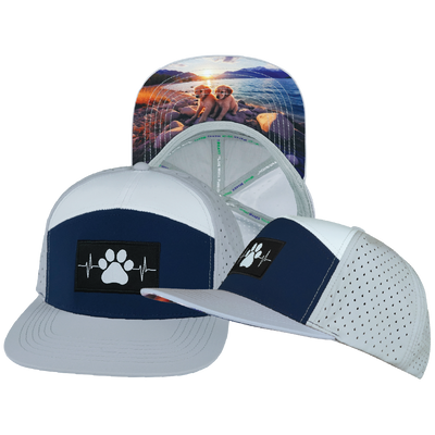 Dog - 7 Panel - Gray / Navy / White - Laser Mesh (Unisex)