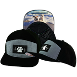 Dog - 7 Panel - Corduroy - Black / Gray Blue - Laser Mesh (Unisex)