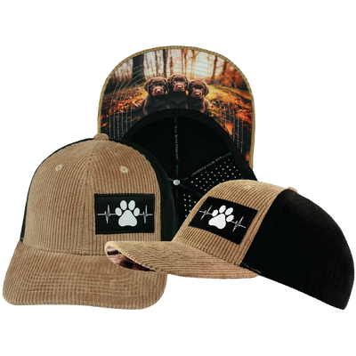 Dog - 6 Panel - Corduroy - Tan / Black - Laser Mesh (Unisex)