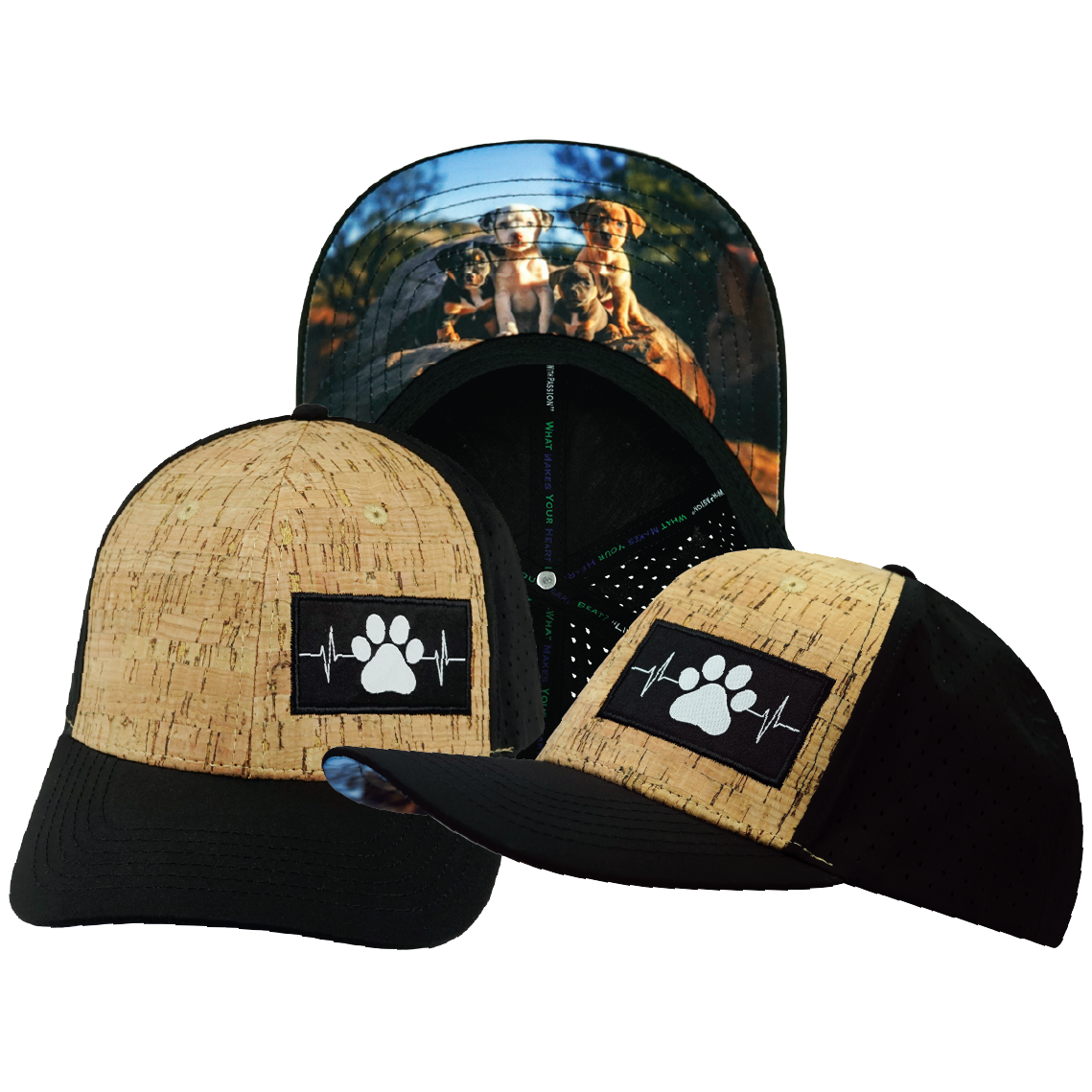 Dog - 6 Panel - Cork - Black - Laser Mesh (Unisex)