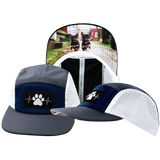 Dog - 5 Panel - Sporty - Unstructured - Charcoal / Navy / White - Laser Mesh (Unisex)