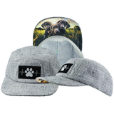 Dog - 5 Panel - Unstructured - Light Gray Hemp - Fabric Back (Unisex)