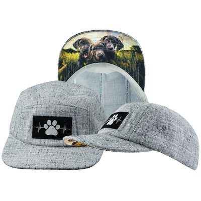 Dog - 5 Panel - Unstructured - Light Gray Hemp - Fabric Back (Unisex)