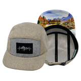 Mountains - 5 Panel - Unstructured - Cream Hemp / Gray Hemp (Unisex)
