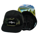 Mountains - 5 Panel - Sporty - Unstructured - Black / Green Camo (Unisex)