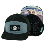 Dog - 7 Panel - Corduroy - Black / Gray Blue - Laser Mesh (Unisex)