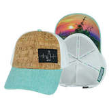 Wine - 6 Panel - Shallow Fit - Pony Tail - Cork - Mint / White (Unisex)