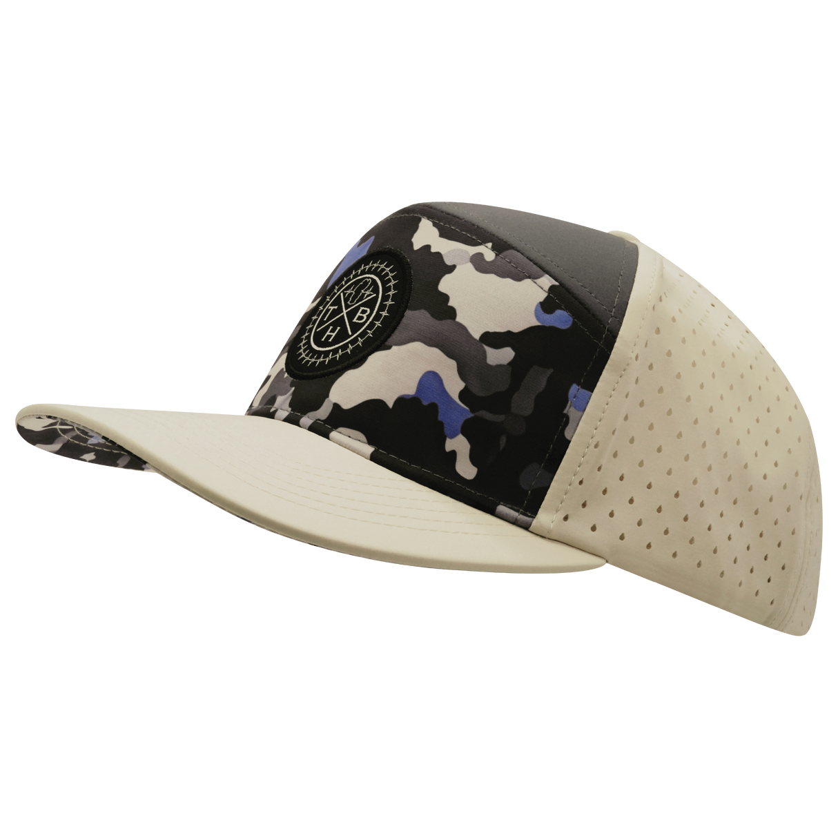 **YOUTH** THB  - 7 Panel - Dusk Camo - Cream / Charcoal - Laser Mesh (Unisex)