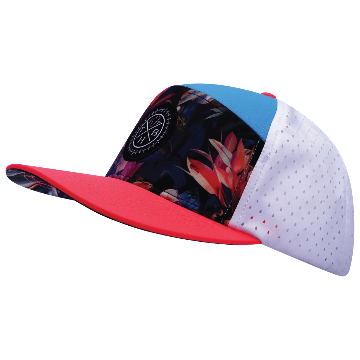 **YOUTH** THB  - 7 Panel - Electric Eden - Neon Peach / Neon Blue / White - Laser Mesh (Unisex)