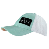 Fishing - 6 Panel - Shallow Fit - Pony Tail - Teal / White - Laser Mesh (Unisex)