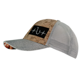 Fishing - 6 Panel - Shallow Fit - Cork - Heather Gray - Trucker Mesh (Unisex)