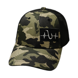 Fishing - 6 Panel - Shallow Fit - Pony Tail - Light Camo / Black - Laser Mesh (Unisex)