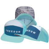 FREEDOM Hat - Flat Bill - Mint / Slate Blue / White - Laser Mesh