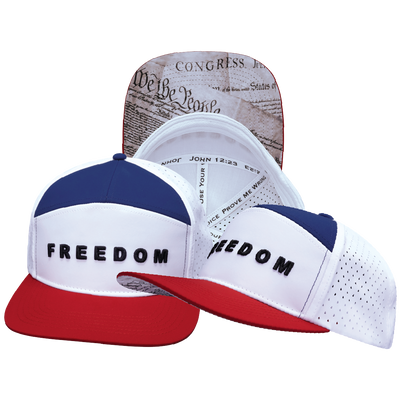 FREEDOM Hat - Flat Bill - Dark Red / White / Navy