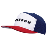 FREEDOM Hat - Flat Bill - Dark Red / White / Navy - Laser Mesh