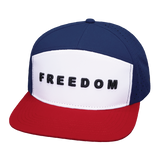 FREEDOM Hat - Flat Bill - Dark Red / White / Navy - Laser Mesh