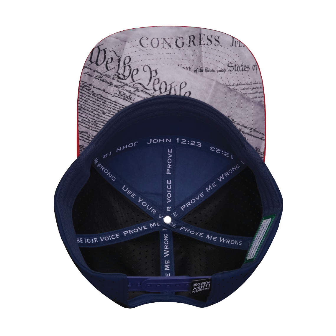 FREEDOM Hat - Flat Bill - Dark Red / White / Navy - Laser Mesh
