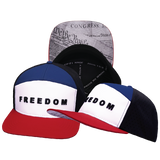 FREEDOM Hat - Flat Bill - Dark Red / White / Navy / Black - Laser Mesh