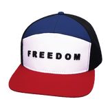 FREEDOM Hat - Flat Bill - Dark Red / White / Navy / Black - Laser Mesh