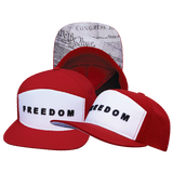 FREEDOM Hat - Flat Bill - Red / White - Laser Mesh