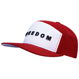 FREEDOM Hat - Flat Bill - Red / White - Laser Mesh