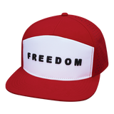 FREEDOM Hat - Flat Bill - Red / White - Laser Mesh