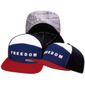 FREEDOM Hat - Flat Bill - Dark Red / Navy / White / Black - Laser Mesh