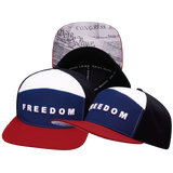 FREEDOM Hat - Flat Bill - Dark Red / Navy / White / Black - Laser Mesh