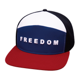 FREEDOM Hat - Flat Bill - Dark Red / Navy / White / Black - Laser Mesh