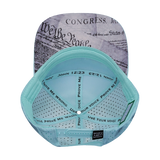 FREEDOM Hat - Flat Bill - Mint / Slate Blue / White - Laser Mesh