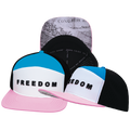 FREEDOM Hat - Flat Bill - Light Pink / White / Blue / Black - Laser Mesh