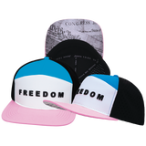 FREEDOM Hat - Flat Bill - Light Pink / White / Blue / Black - Laser Mesh