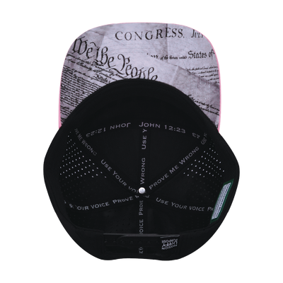 FREEDOM Hat - Flat Bill - Light Pink / White / Blue / Black - Laser Mesh