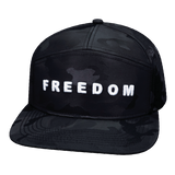 FREEDOM Hat - Flat Bill - Black Camo - Laser Mesh