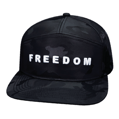 FREEDOM Hat - Flat Bill - Black Camo - Laser Mesh