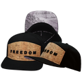 FREEDOM Hat - Flat Bill - Cork - Black - Laser Mesh