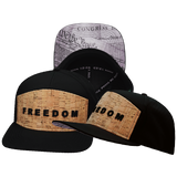 FREEDOM Hat - Flat Bill - Cork - Black - Laser Mesh
