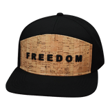 FREEDOM Hat - Flat Bill - Cork - Black - Laser Mesh