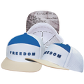 FREEDOM Hat - Flat Bill - Cream / White / Blue - Laser Mesh