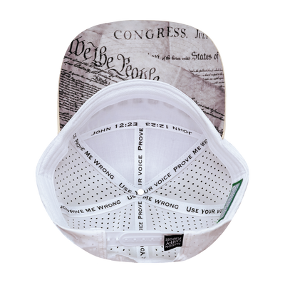 FREEDOM Hat - Flat Bill - Cream / White / Blue - Laser Mesh