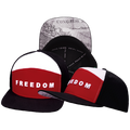 FREEDOM Hat - Flat Bill - Black / Dark Red - Laser Mesh