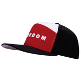 FREEDOM Hat - Flat Bill - Black / Dark Red - Laser Mesh